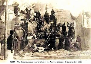 2054- Alger- Fete du 1er Zouaves - Lamoriciere et ses Zouaves a l'assaut de Constantine -1904